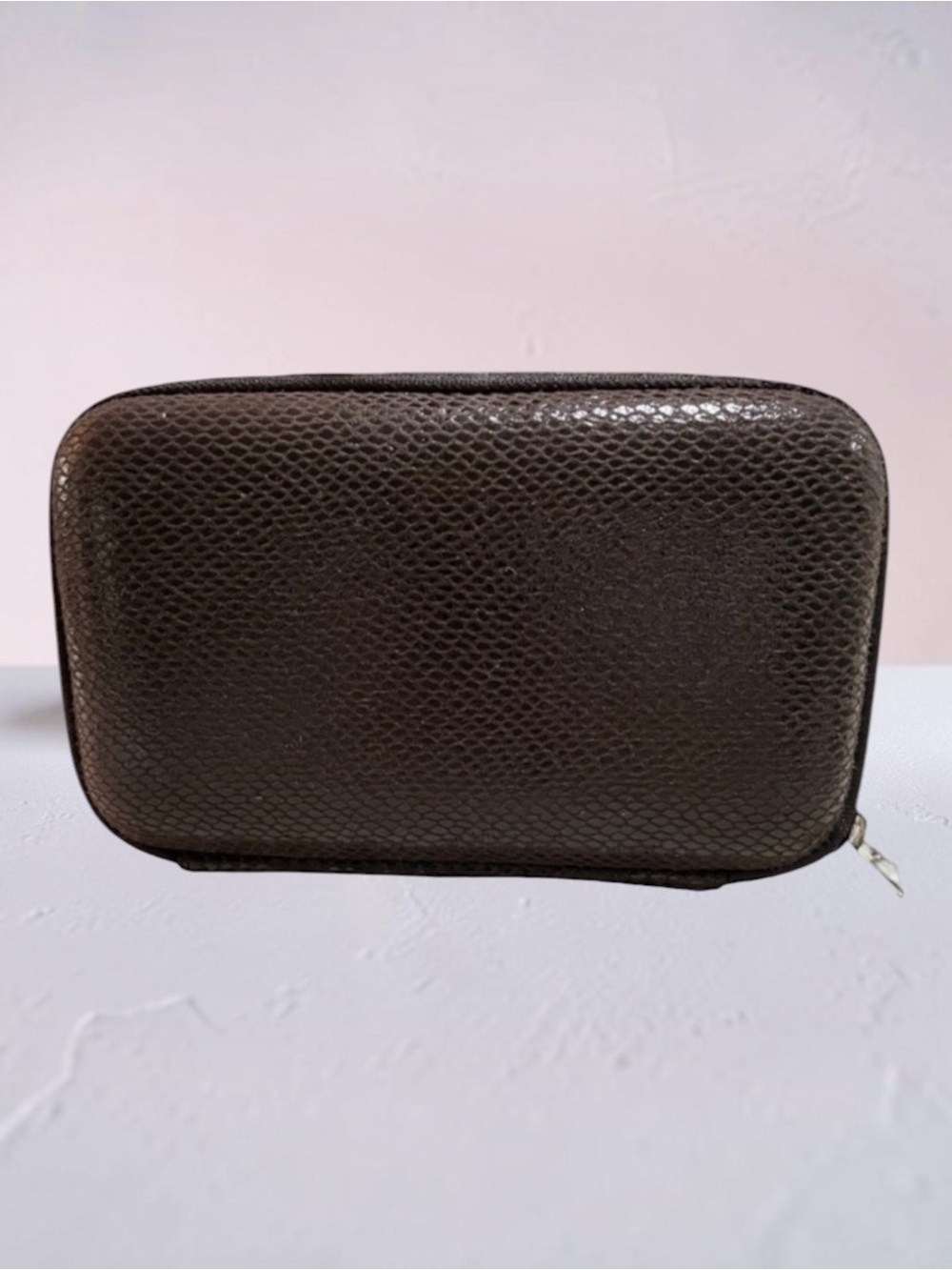 New! Laura Mercier Hard Shell Travel Brush Case FAUX SNAKE SKIN